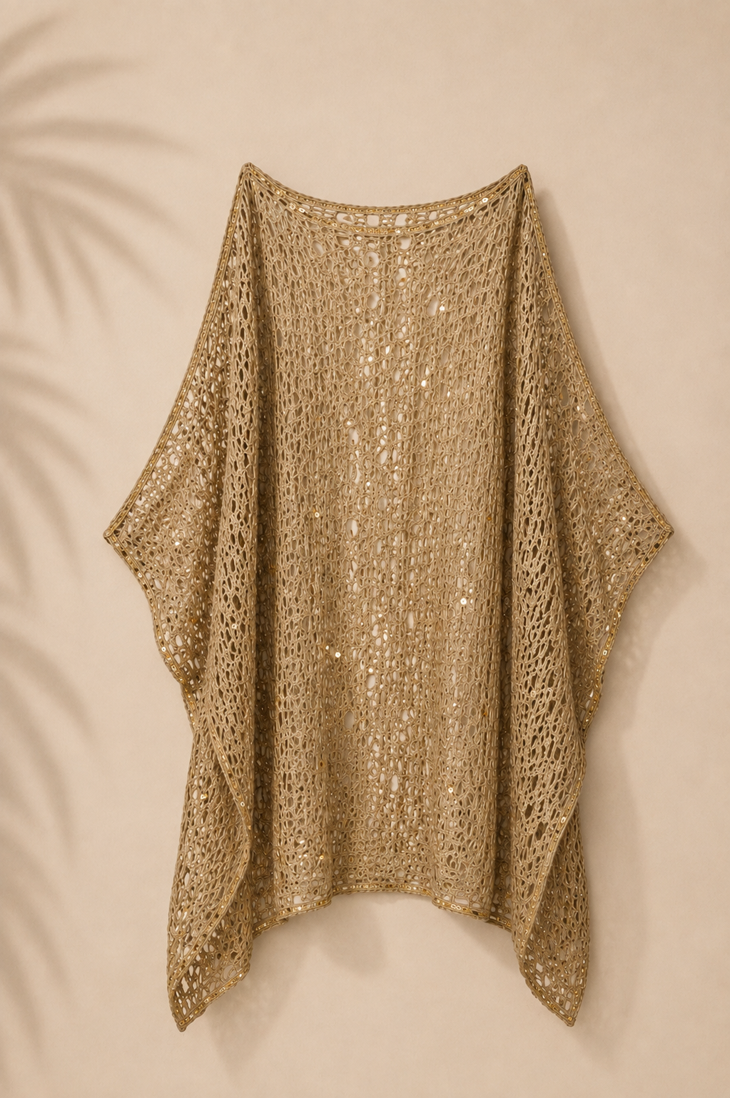 Glitter Beige Poncho