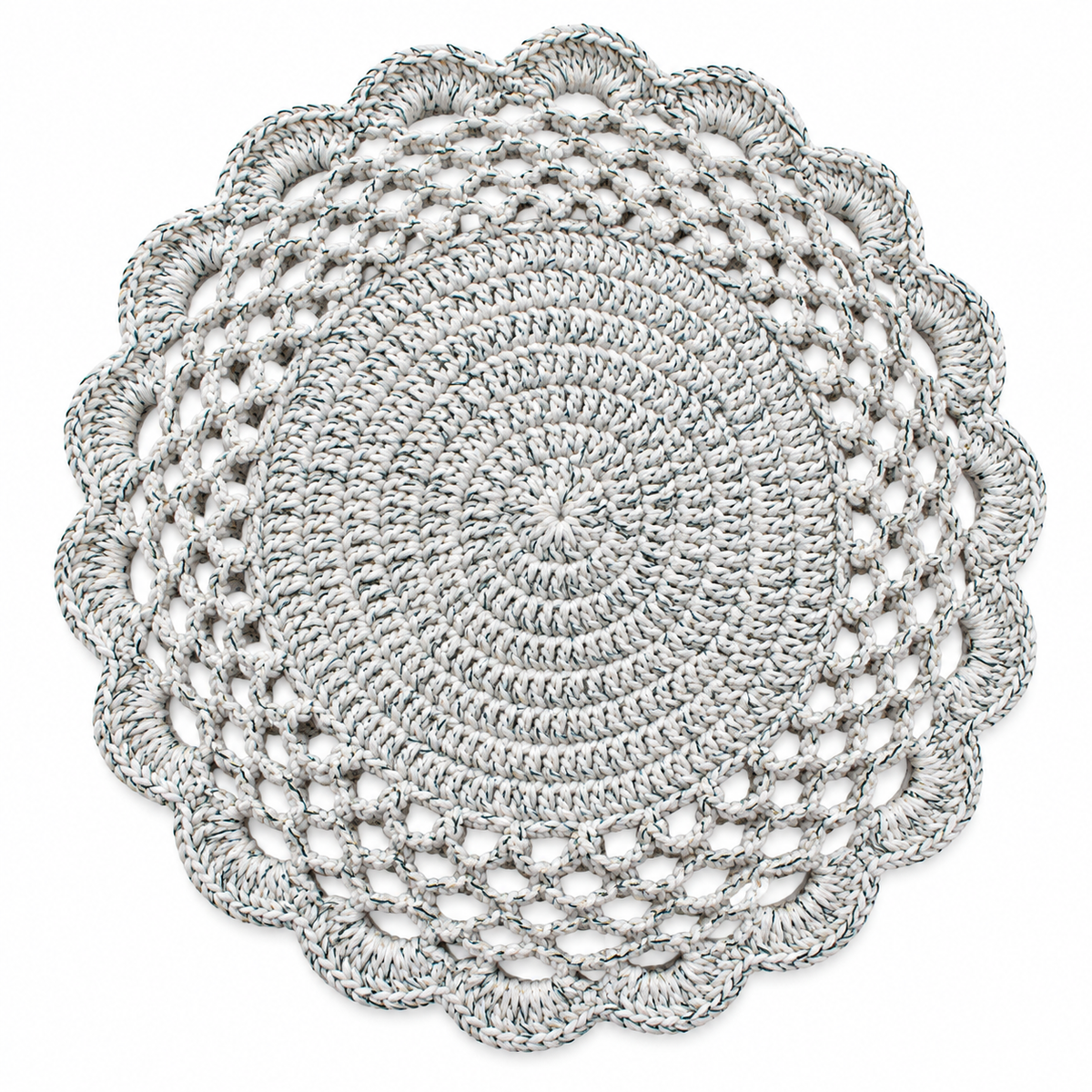 White MultiColour Crochet Placemat Set
