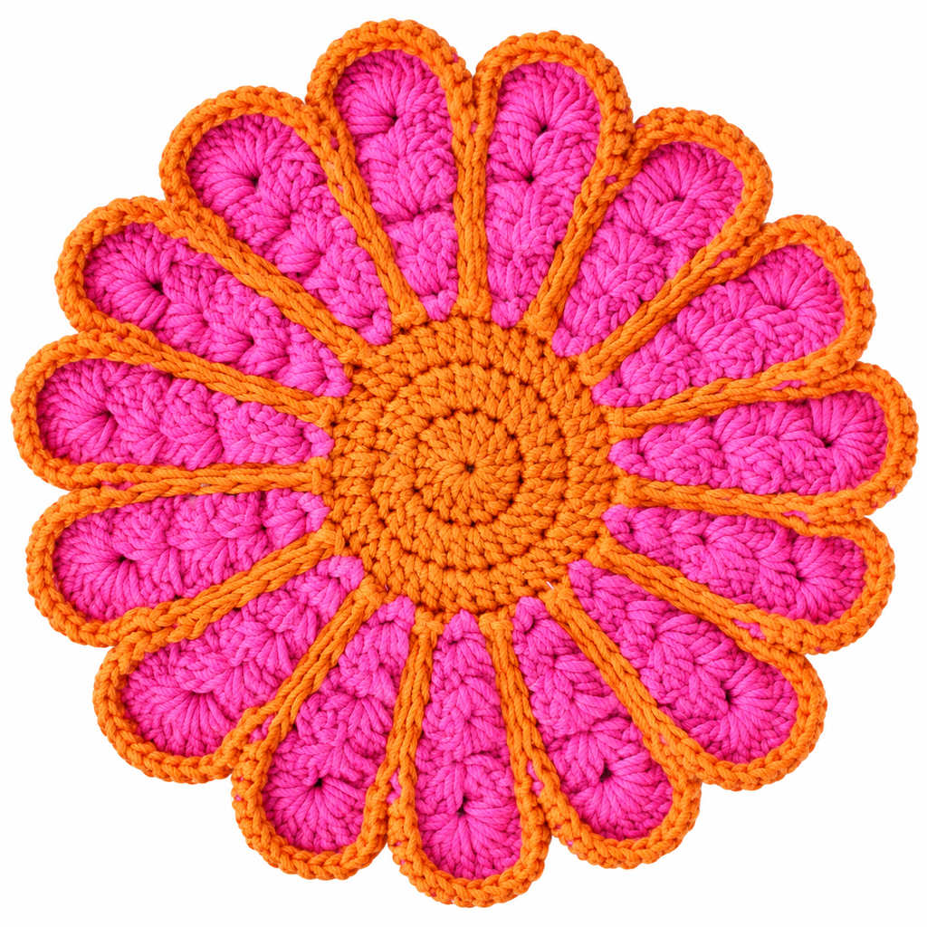 Crochet Flower Hot Pot Placemat Set of 2