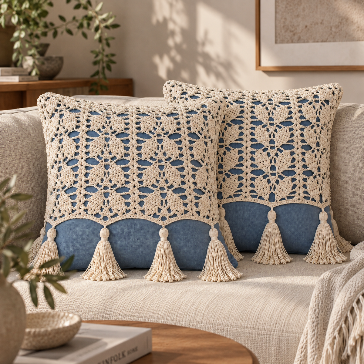 Crochet Cushion Covers Set of 2