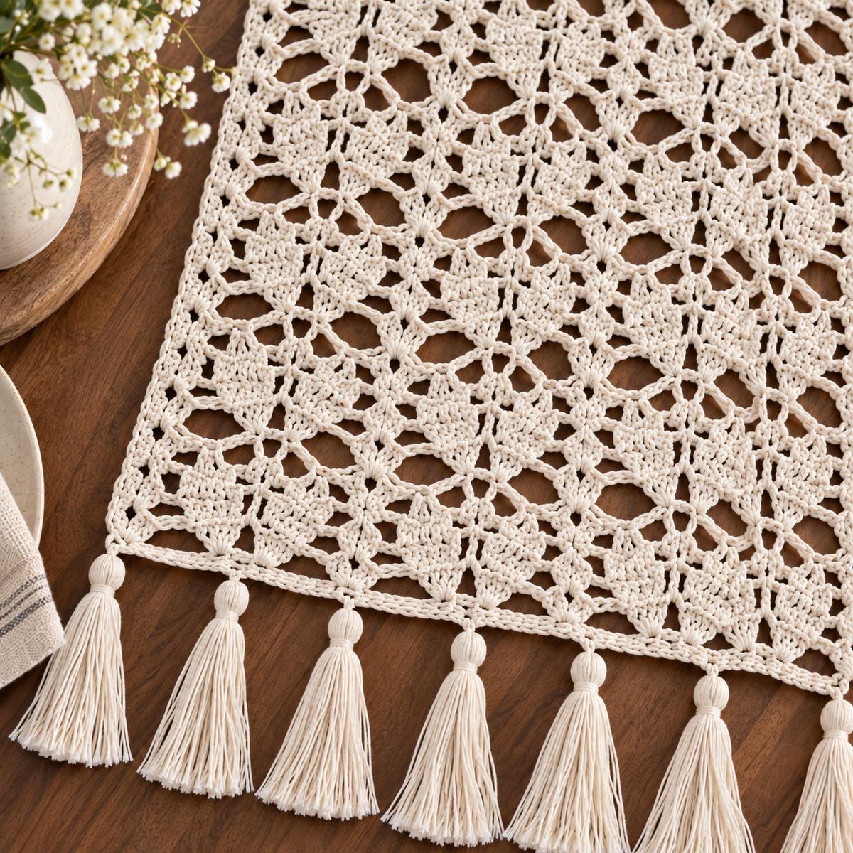 Crochet Leaf Table Runner