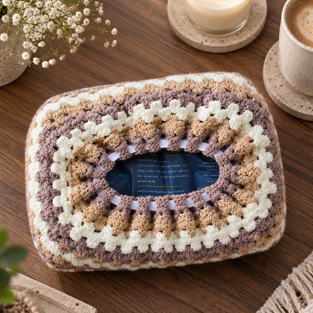 Crochet Tissue Cover MultiColour