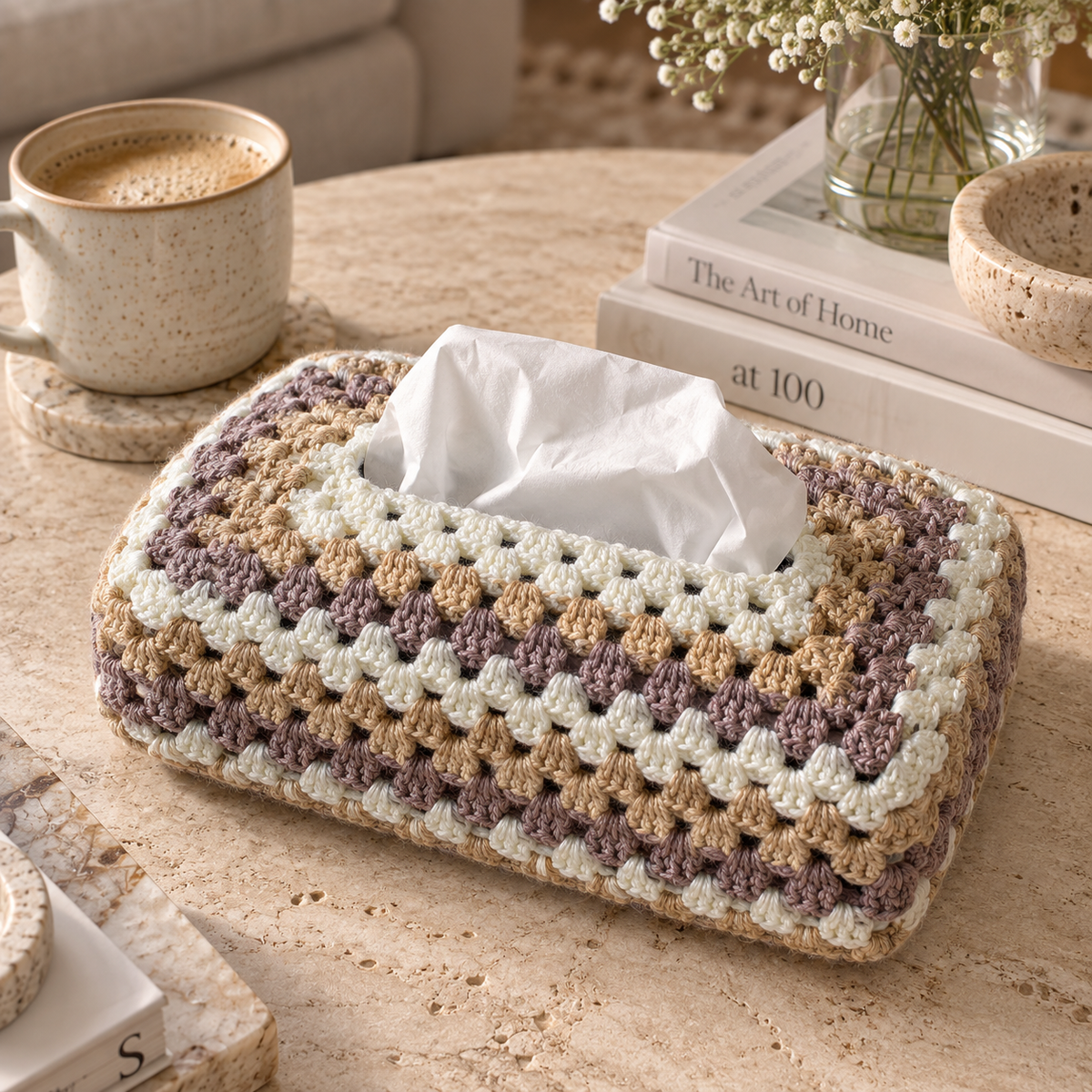 Crochet Tissue Cover MultiColour