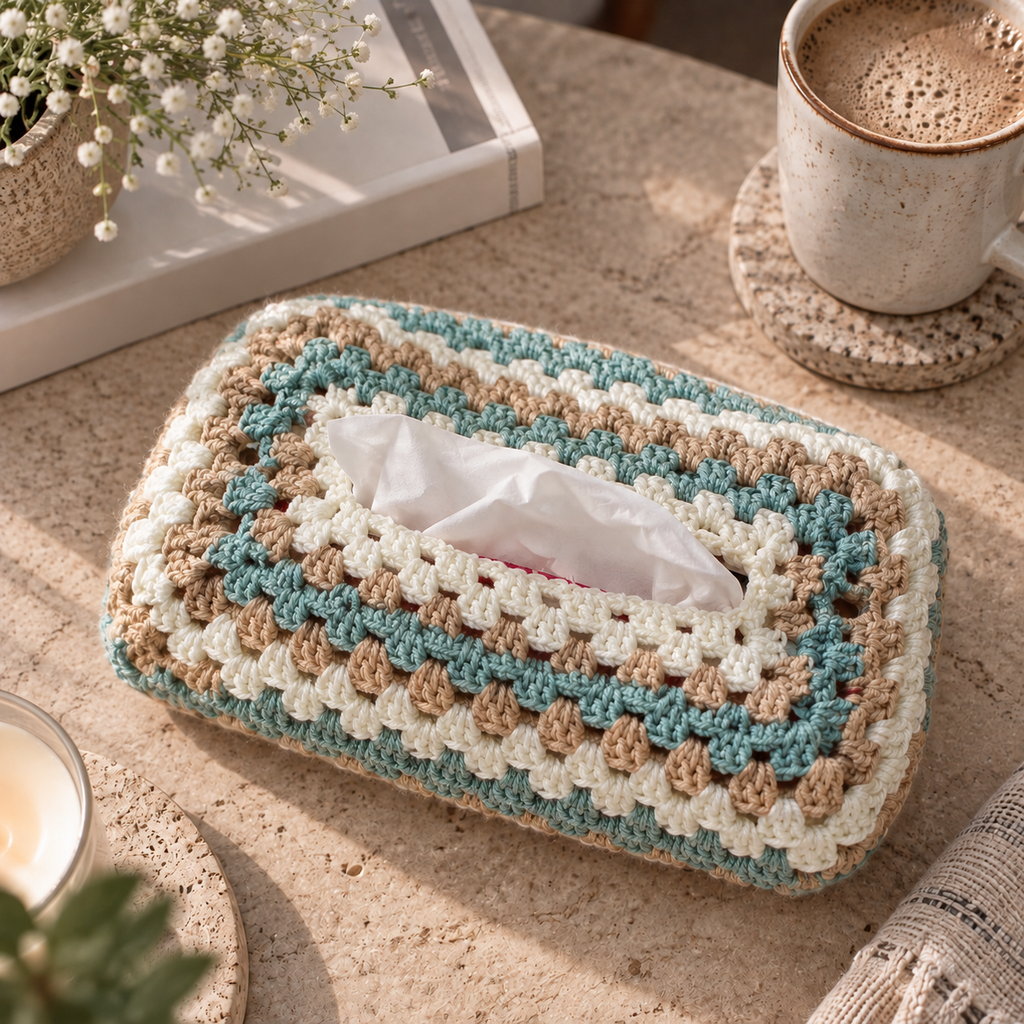 Crochet Tissue Cover MultiColour