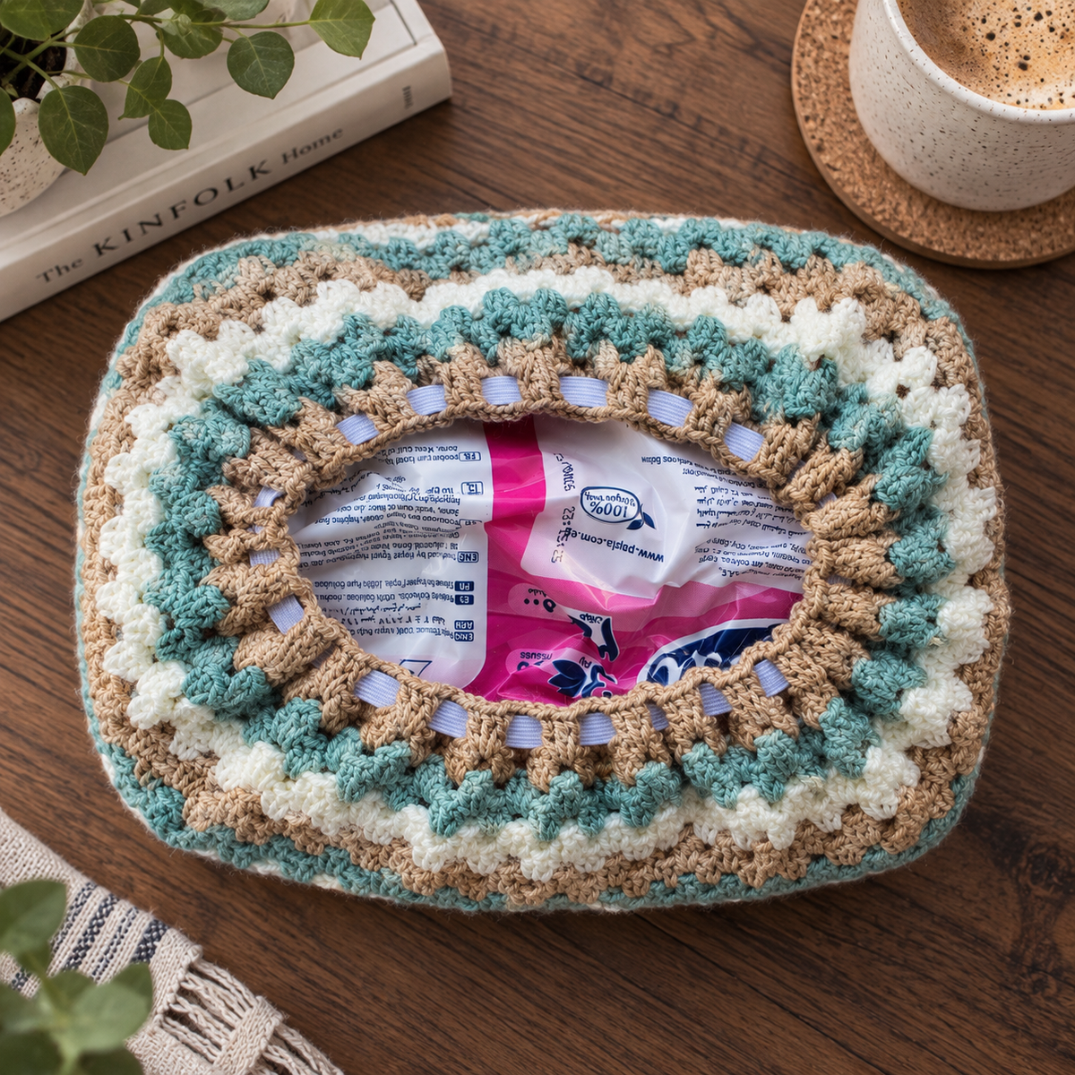 Crochet Tissue Cover MultiColour