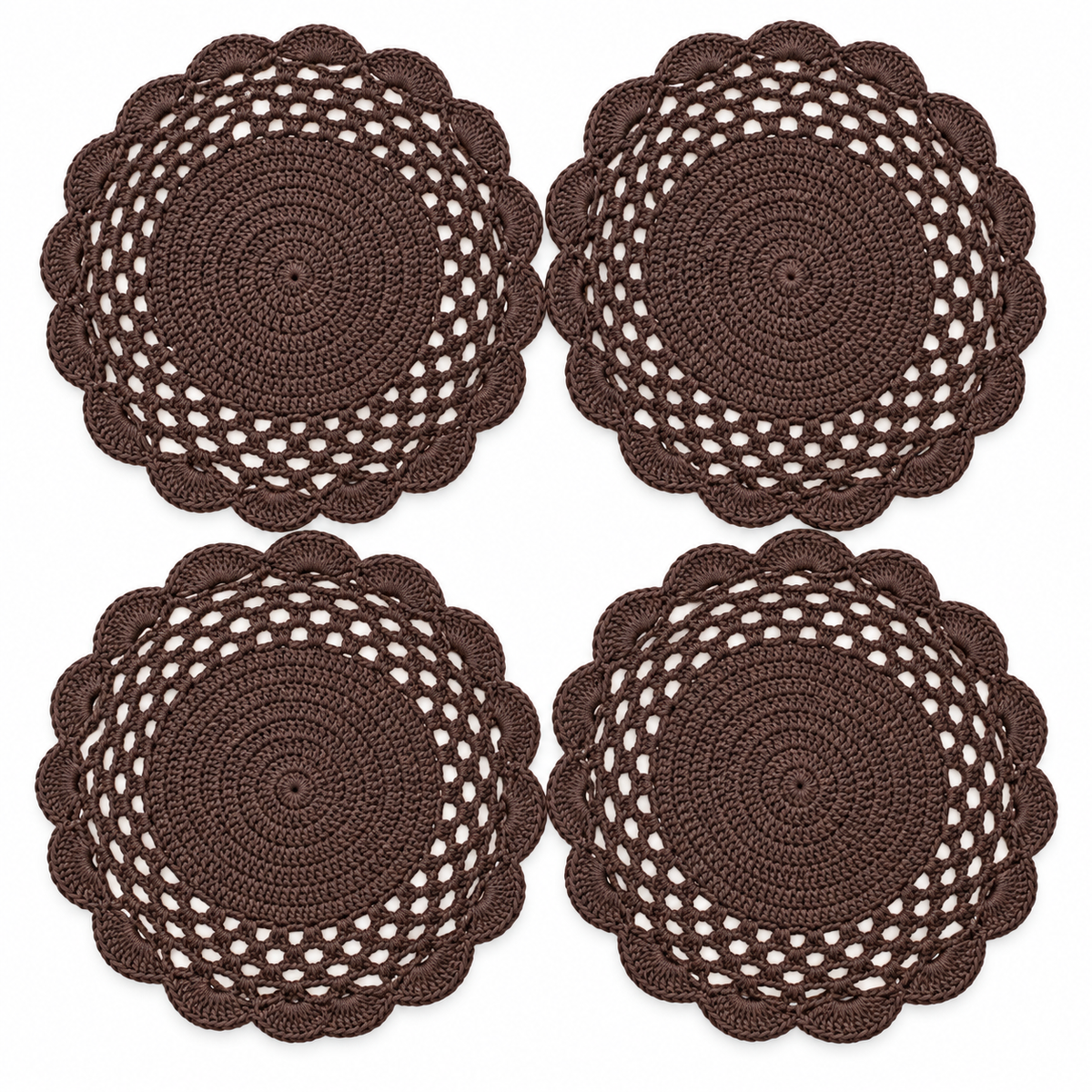 Brown Crochet Placemat Set