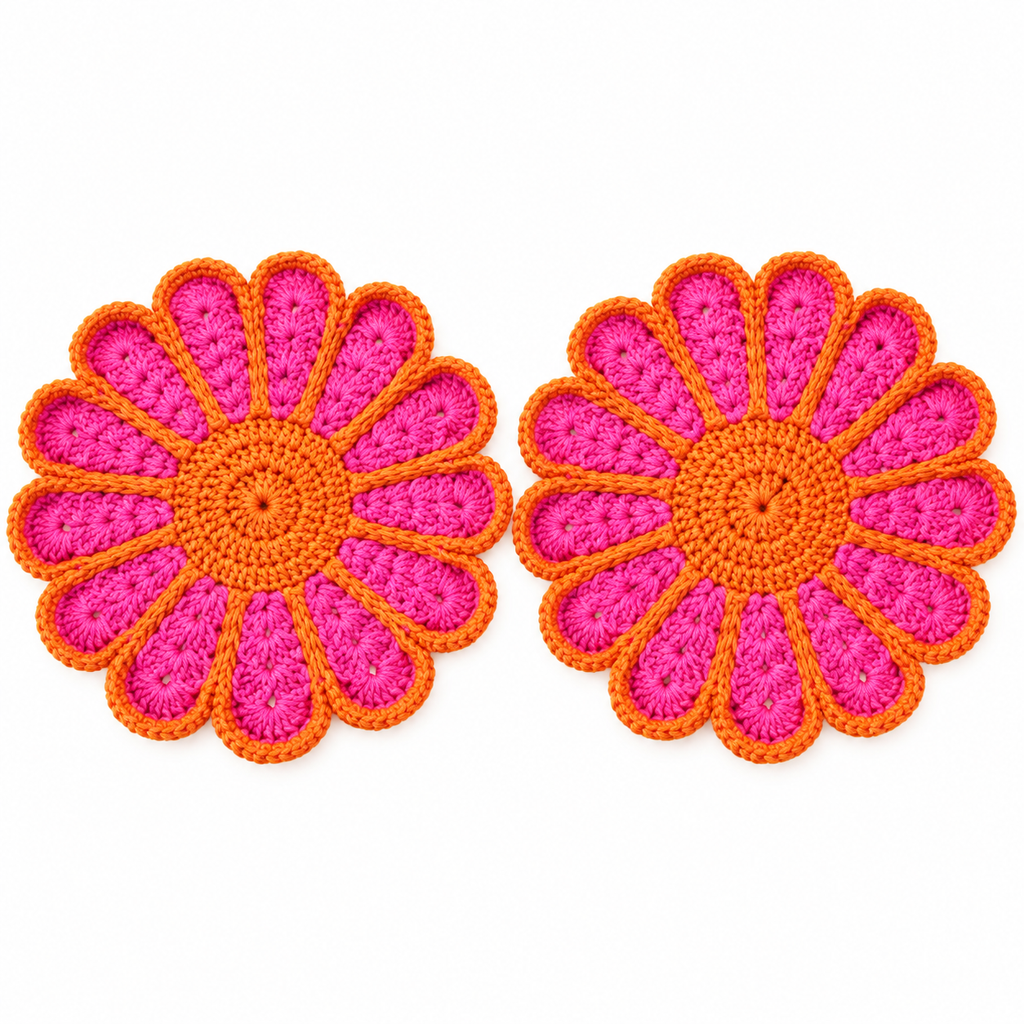 Crochet Flower Hot Pot Placemat Set of 2