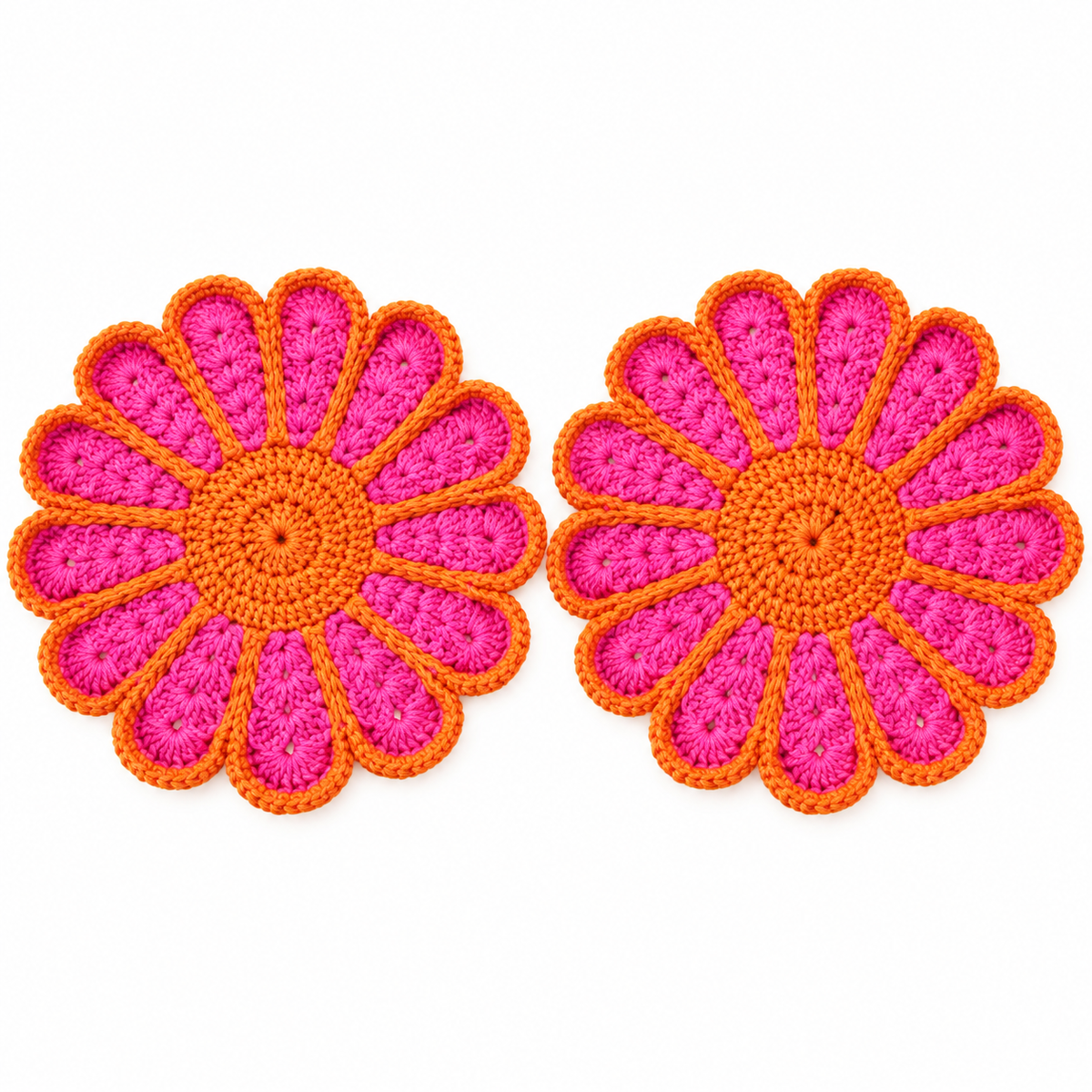 Crochet Flower Hot Pot Placemat Set of 2