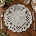 White MultiColour Crochet Placemat Set