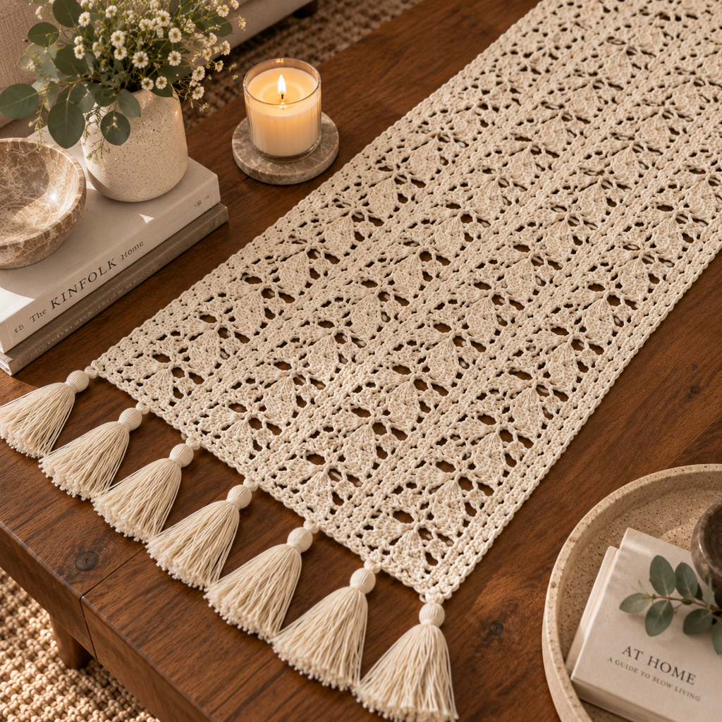 Crochet Leaf Table Runner