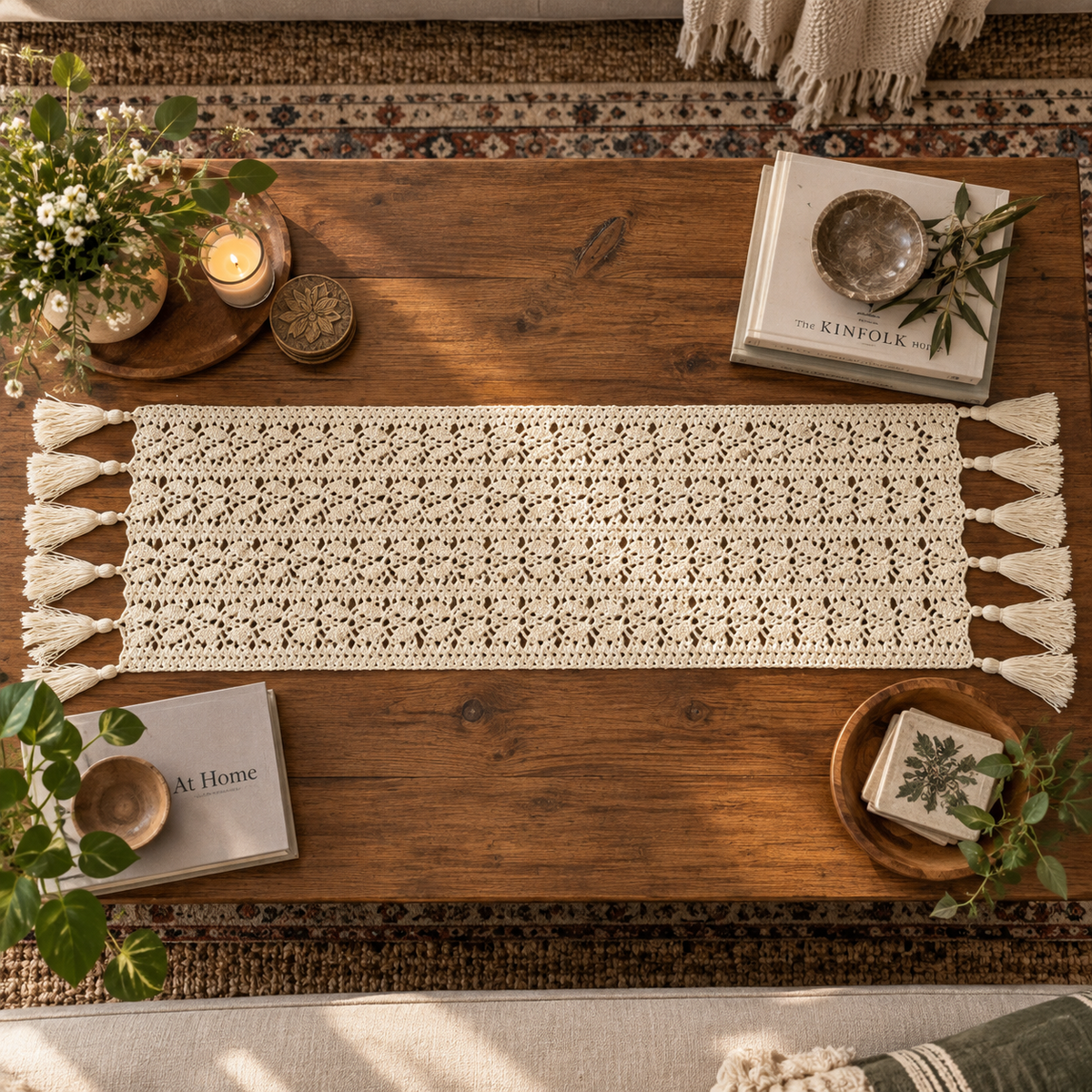 Crochet Leaf Table Runner
