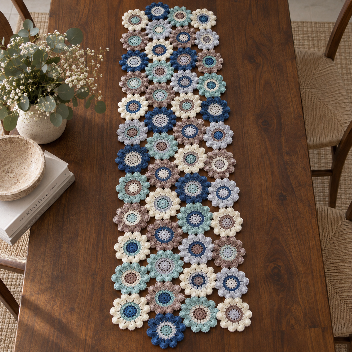 MultiColour Flower Table Runner