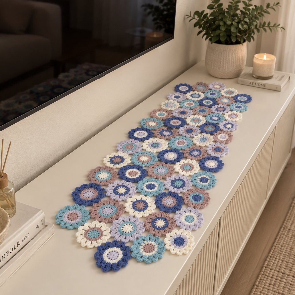 MultiColour Flower Table Runner