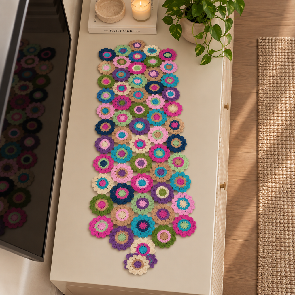 MultiColour Flower Table Runner