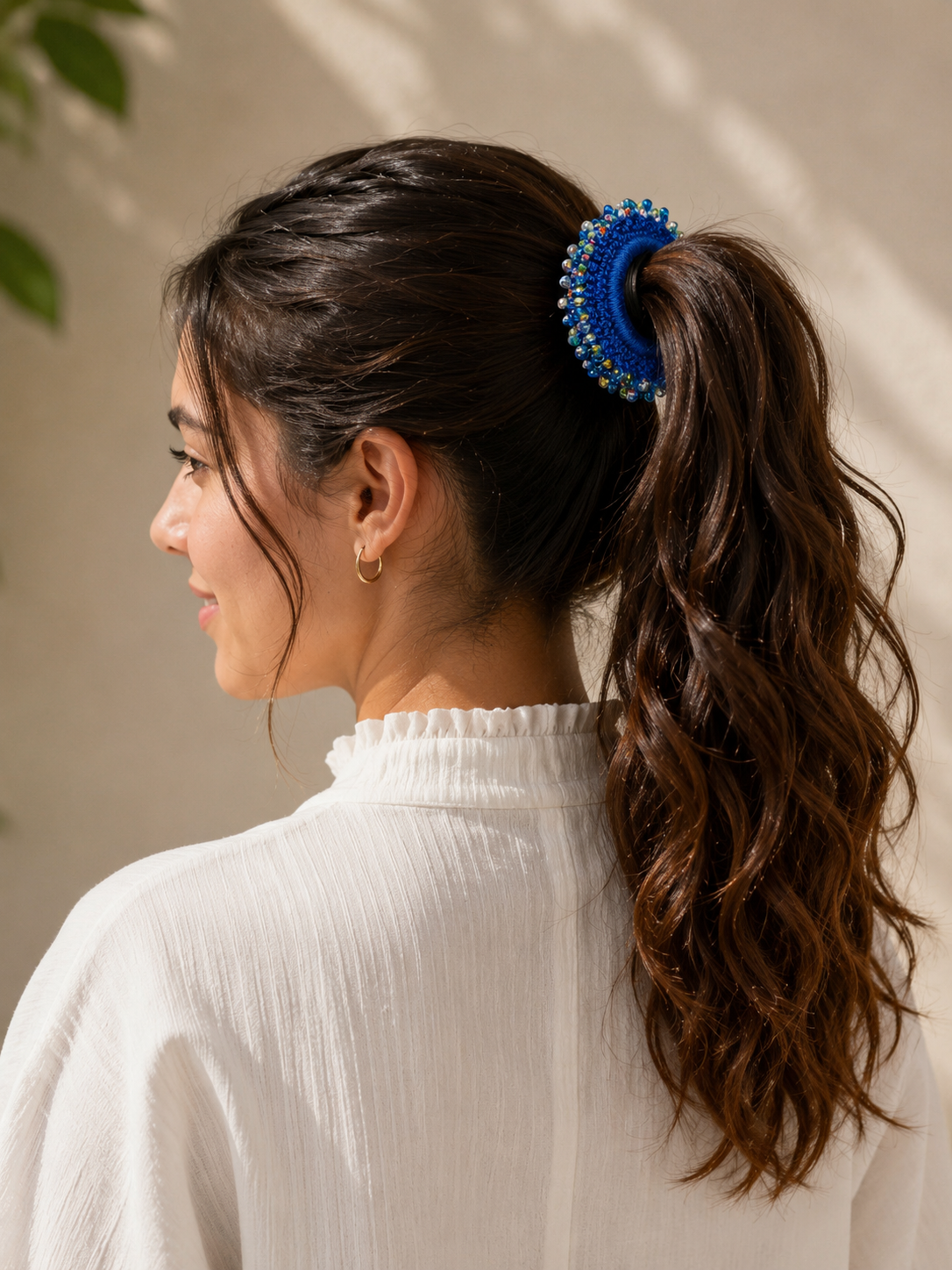 Crochet Bedazzled Elastic Hair Band